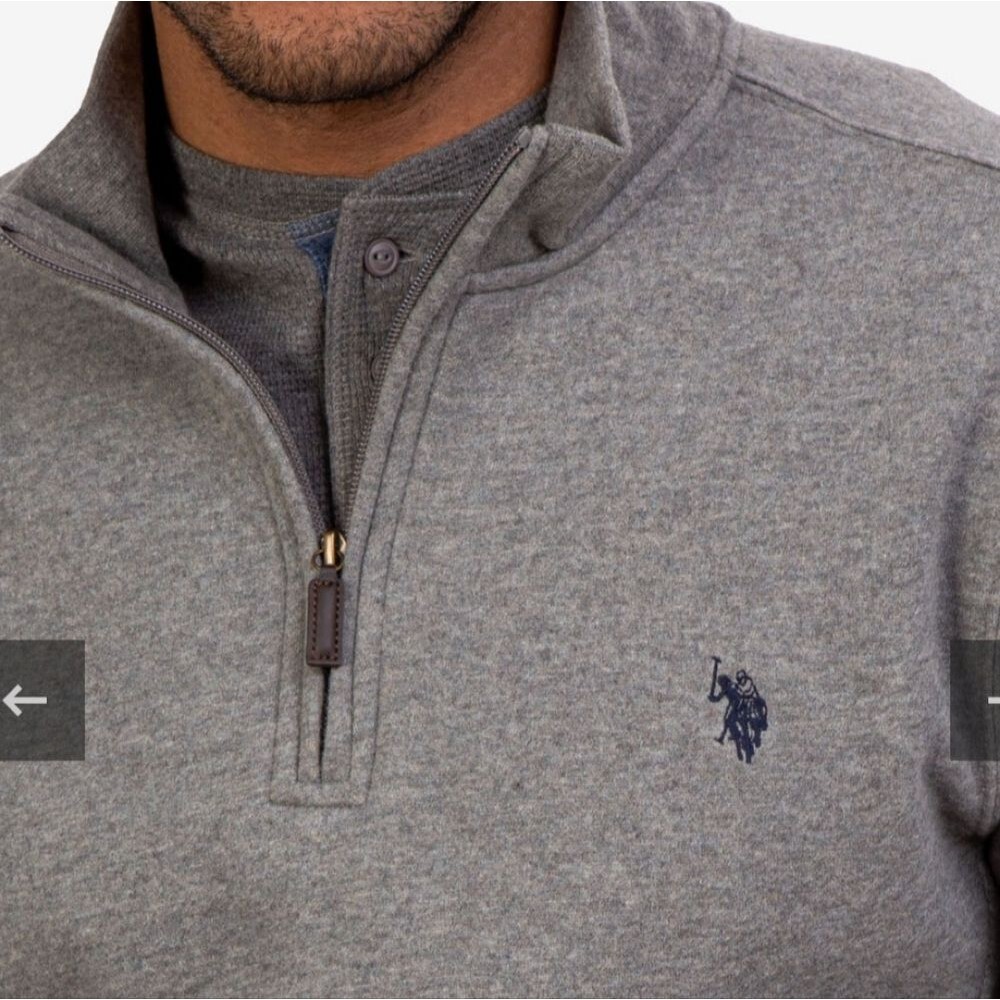 Polo Ralph Lauren Heather Gray Pony Logo Quarter Zip Pullover Windbreaker Jacket